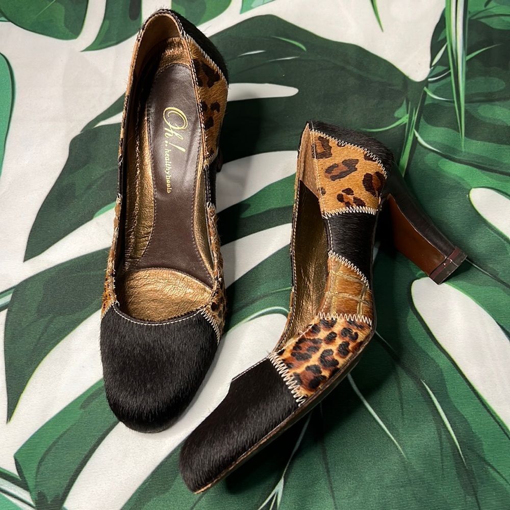 * Oh heels brown black animal
